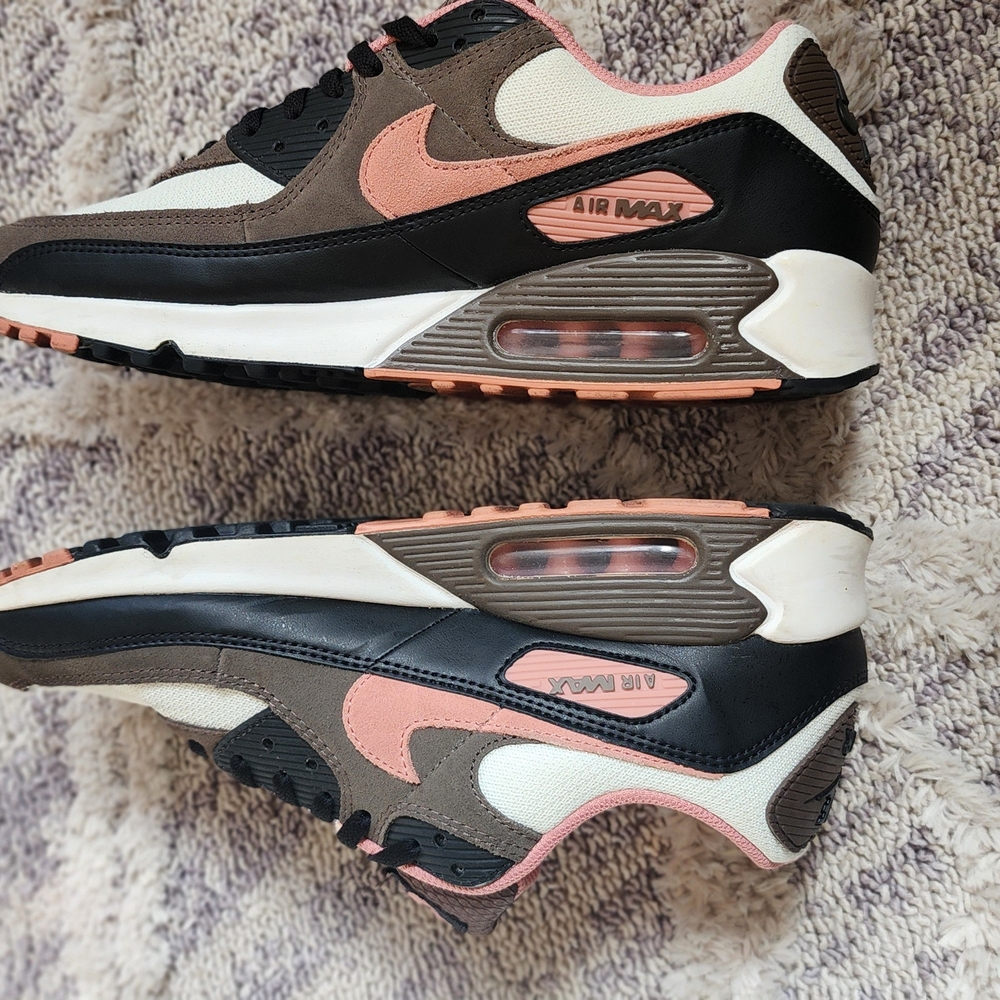 Nike Air Max 90 Sneakers - Black, Pink, and Cream